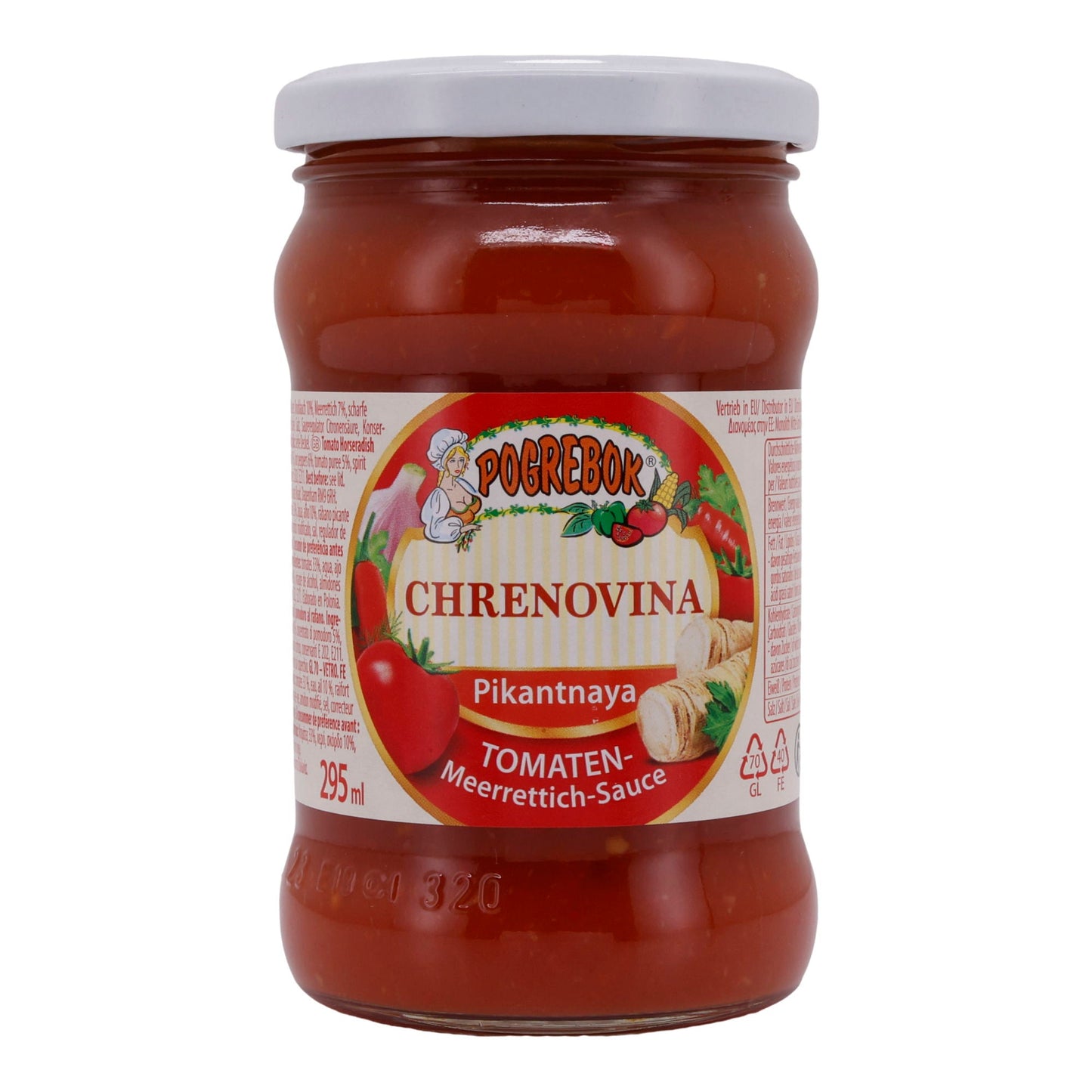 Salsa Pogrebok | Chrenovina | Salsa piccante di rafano e pomodoro | Barattolo da 295 ml