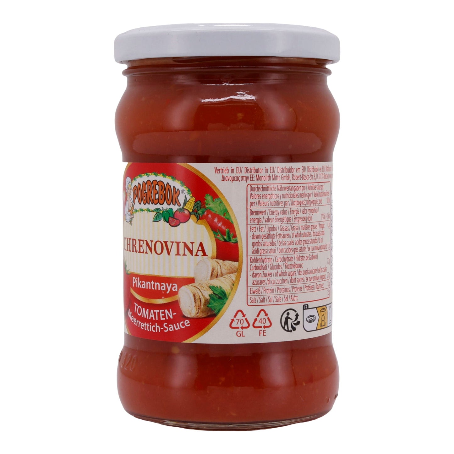 Salsa Pogrebok | Chrenovina | Salsa piccante di rafano e pomodoro | Barattolo da 295 ml