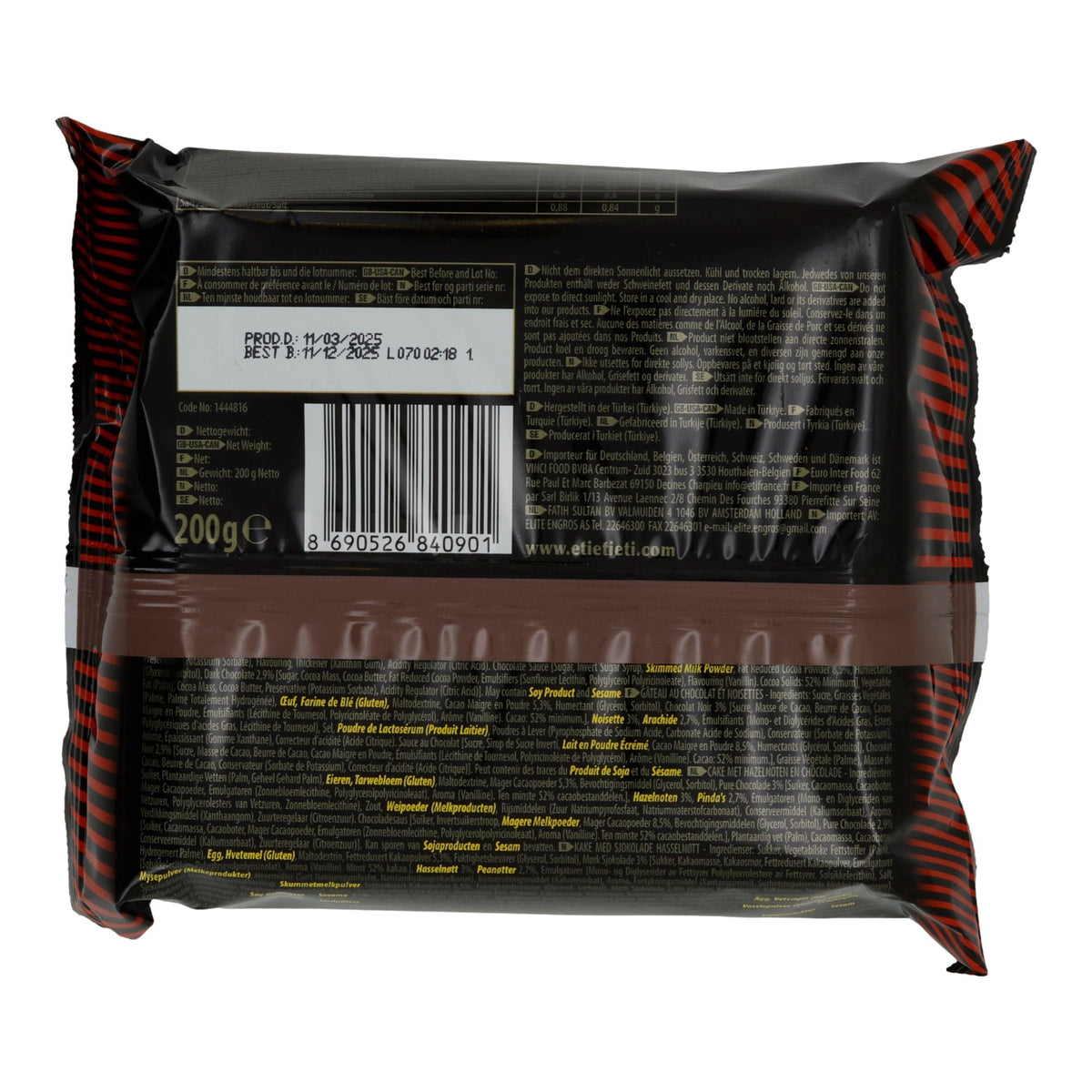 Schokoladen-Haselnusskuchen Eti Browni Classic | Kuchen | mit Schokosauce | 200 g Adicto