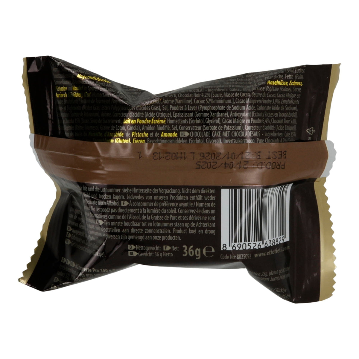 Schokoladenkuchen Eti Browni Gold | Kuchen | mit Schokosauce | 36 g ETI