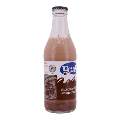 Latte al cioccolato UCAL | Latte al cioccolato | Gusto cremoso di cioccolato in bottiglia di vetro | 250 ml