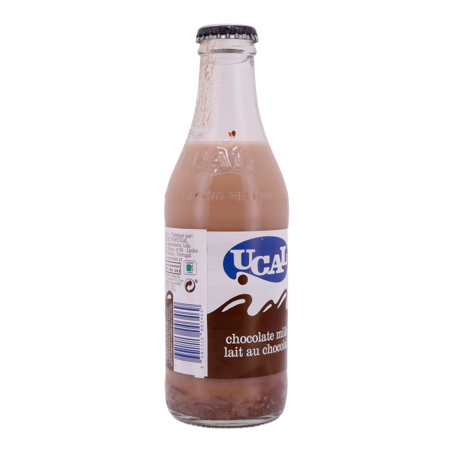 Latte al cioccolato UCAL | Latte al cioccolato | Gusto cremoso di cioccolato in bottiglia di vetro | 250 ml