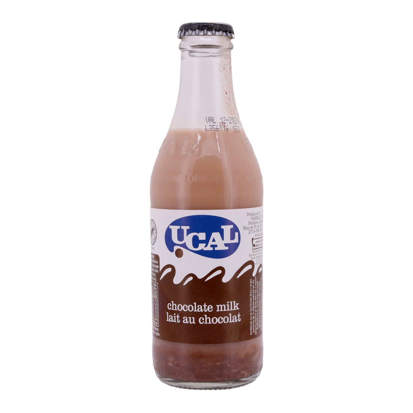 Latte al cioccolato UCAL | Latte al cioccolato | Gusto cremoso di cioccolato in bottiglia di vetro | 250 ml
