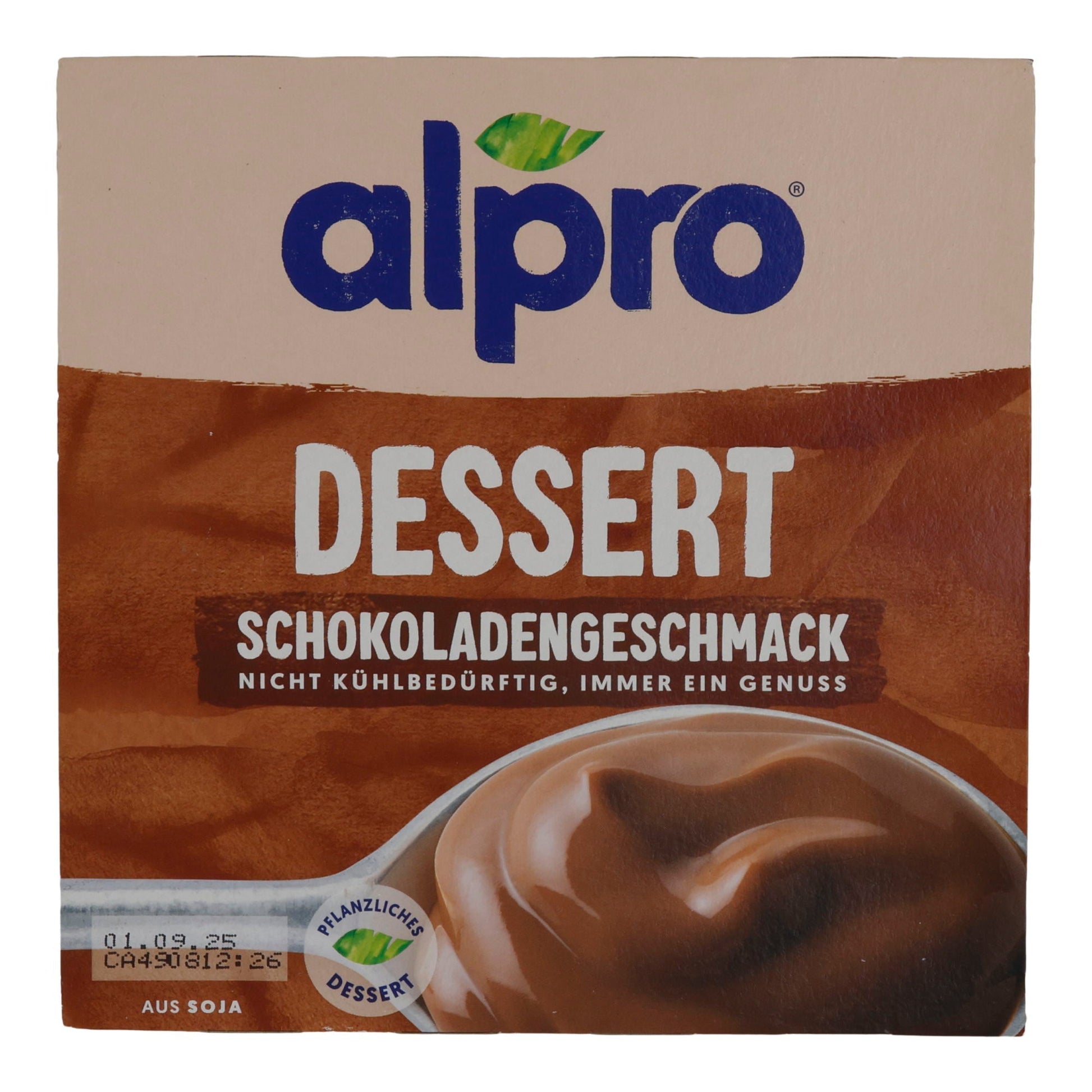 Schokopudding Alpro Dessert | Dessert | Pflanzlicher Schokopudding ohne Kühlung | 500 g (4 x 125 g) ALPRO