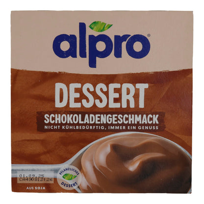 Schokopudding Alpro Dessert | Dessert | Pflanzlicher Schokopudding ohne Kühlung | 500 g (4 x 125 g) ALPRO