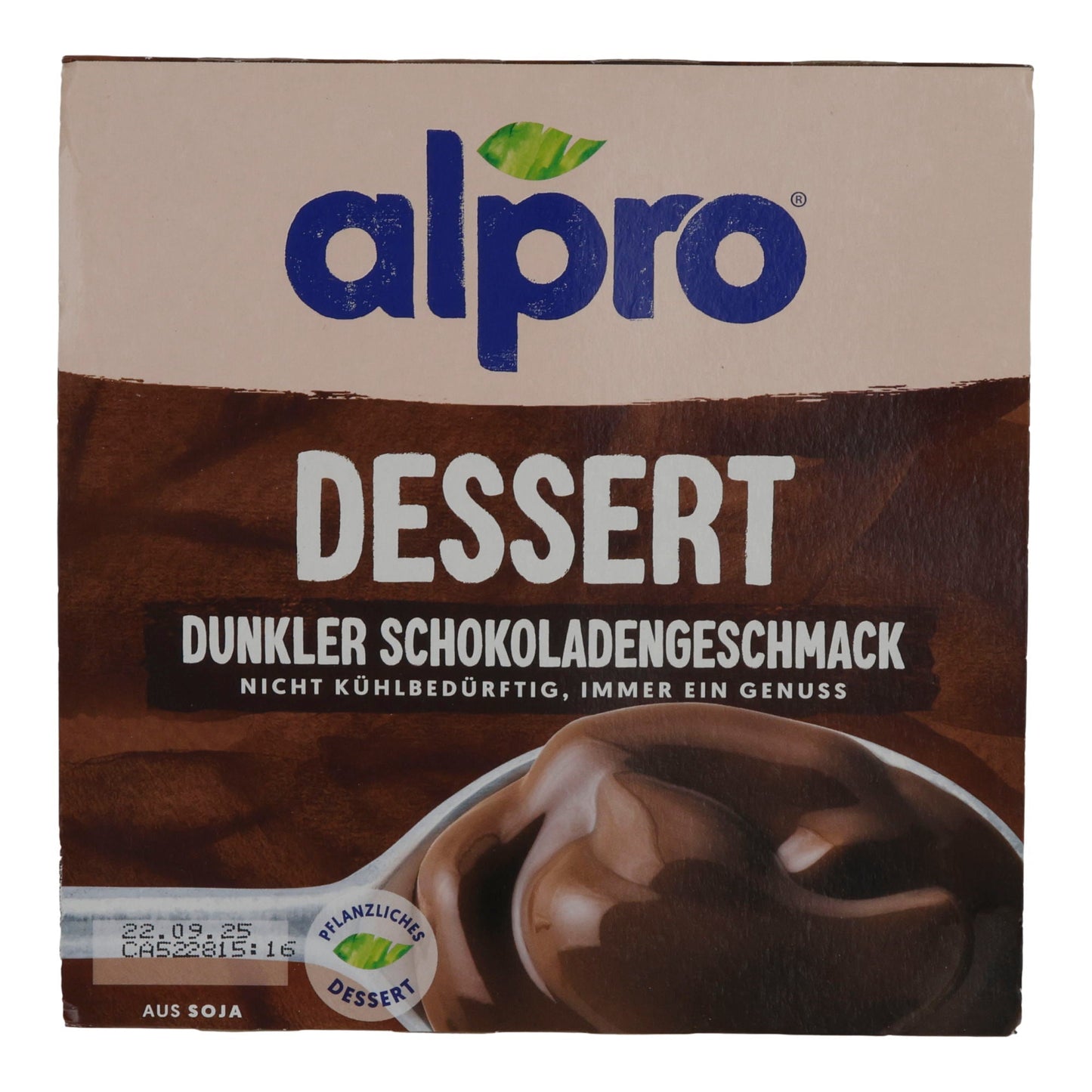 Schokopudding Alpro Dessert Dunkler Schokoladengeschmack | Dessert | Pflanzlicher Schokopudding mit intensivem Kakaoaroma | 500 g (4 x 125 g) ALPRO