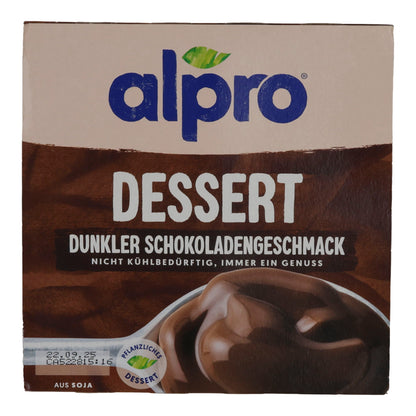 Schokopudding Alpro Dessert Dunkler Schokoladengeschmack | Dessert | Pflanzlicher Schokopudding mit intensivem Kakaoaroma | 500 g (4 x 125 g) ALPRO