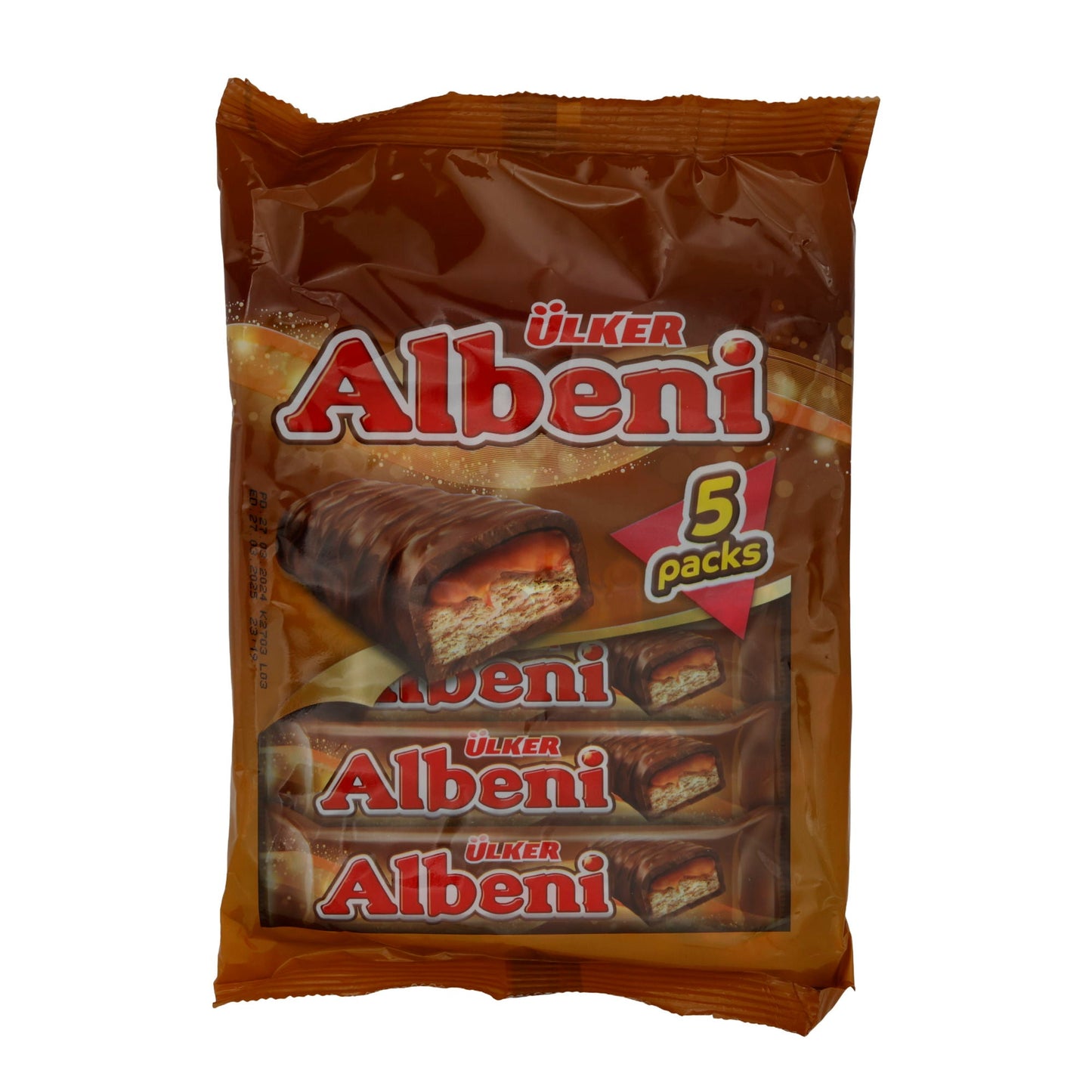 Barretta di cioccolato Ülker | Dolciumi | Albeni, cioccolato al latte, caramello e biscotto, 5x40 g