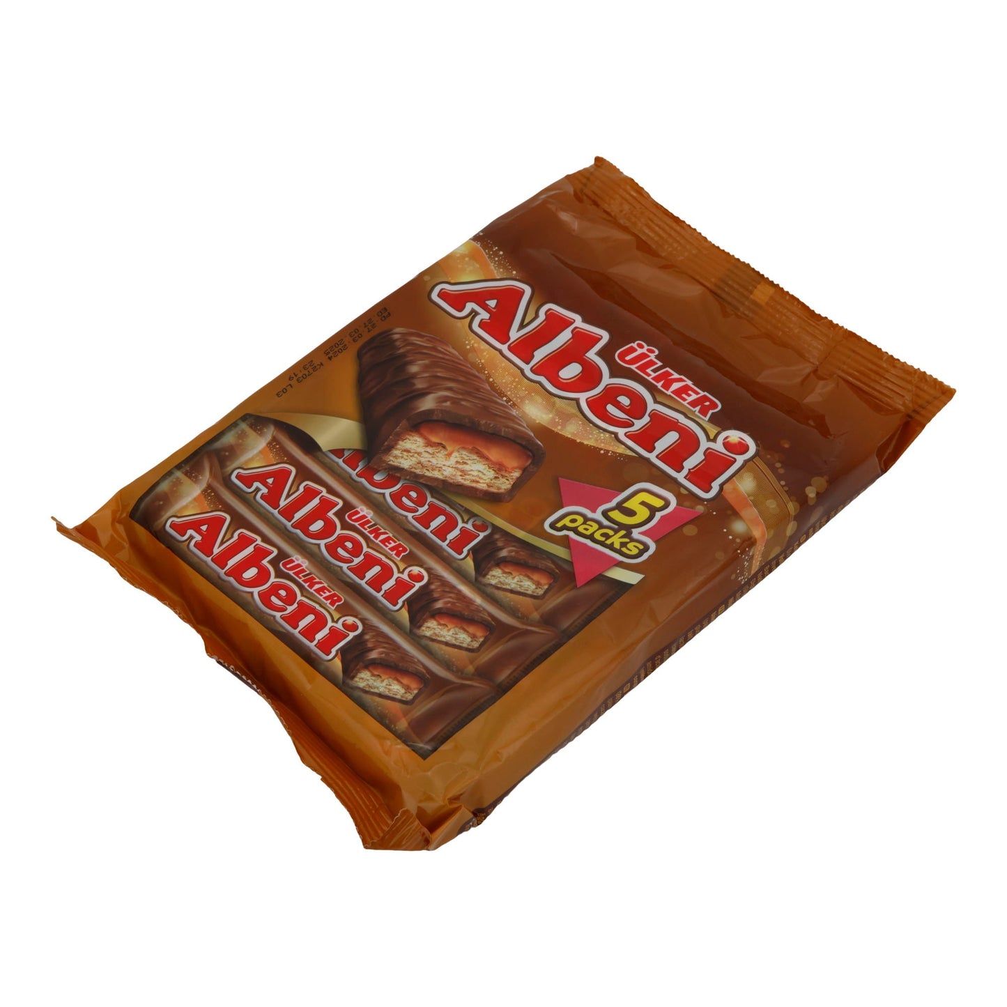 Barretta di cioccolato Ülker | Dolciumi | Albeni, cioccolato al latte, caramello e biscotto, 5x40 g
