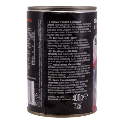 Fagioli neri in salsa di chili SUNTAT | Fagioli | Esperienza di gusto piccante dalla Turchia | 400 g