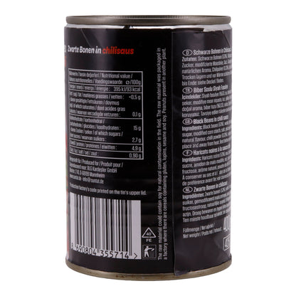 Fagioli neri in salsa di chili SUNTAT | Fagioli | Esperienza di gusto piccante dalla Turchia | 400 g
