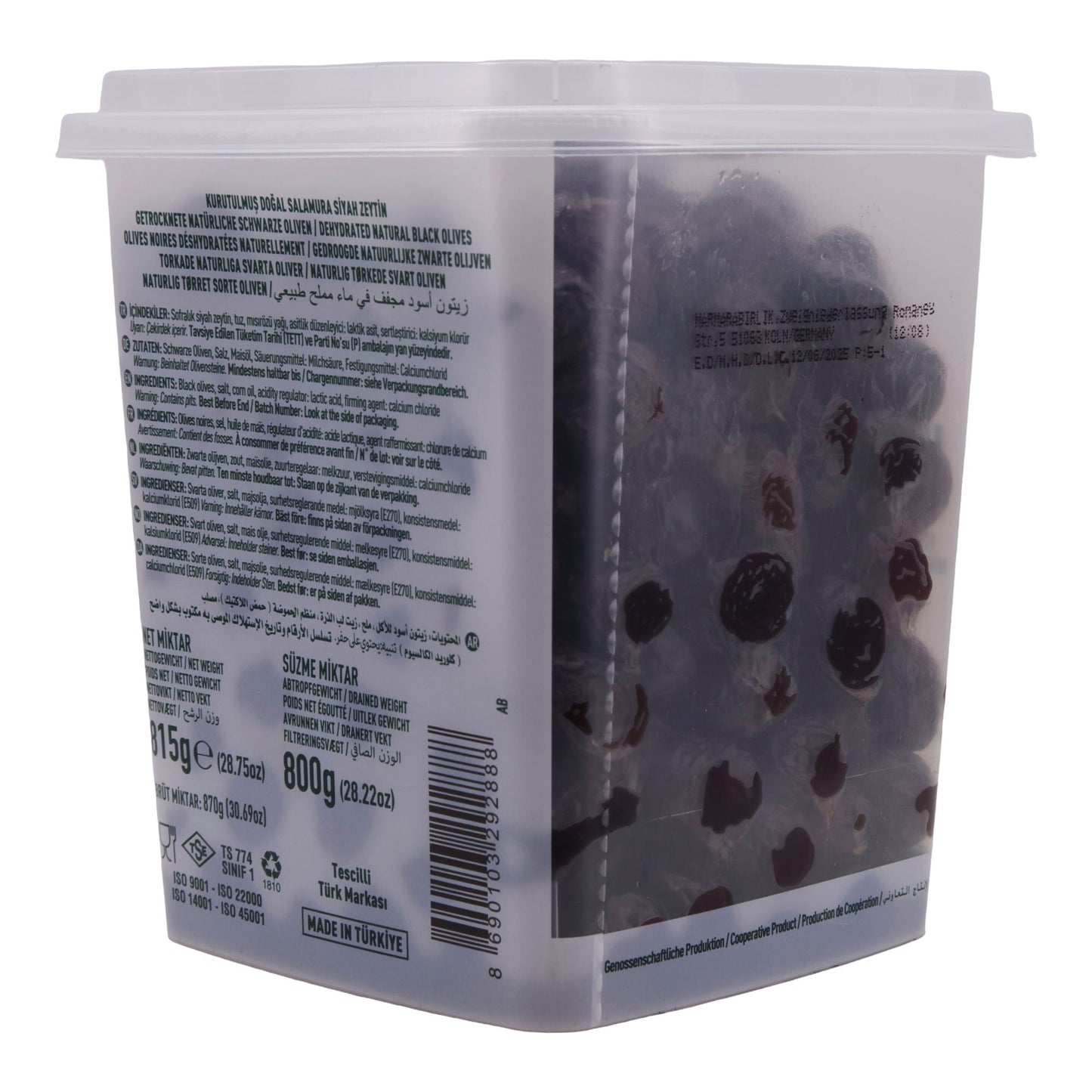 Olive nere Marmarabirlik | Kuru Sele S | Tradizionalmente essiccate | 800 g