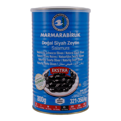 Olive nere Marmarabirlik | Olive nere naturali | Qualità extra, senza conservanti | 800 g