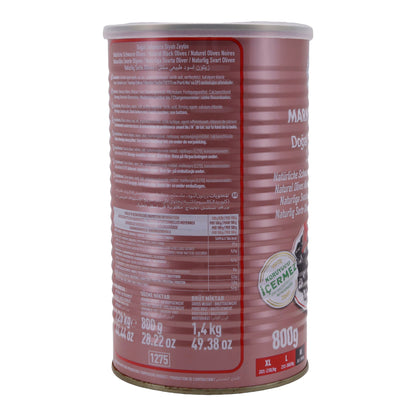 Olive nere Marmarabirlik | Olive nere naturali | In salamoia, senza conservanti | Barattolo da 800 g