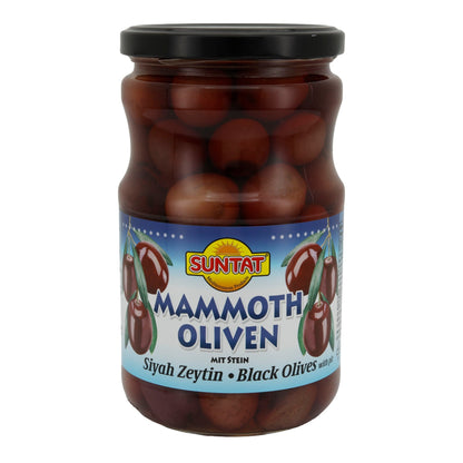 Schwarze Oliven Suntat | Mammoth | Große schwarze Oliven | 700 g