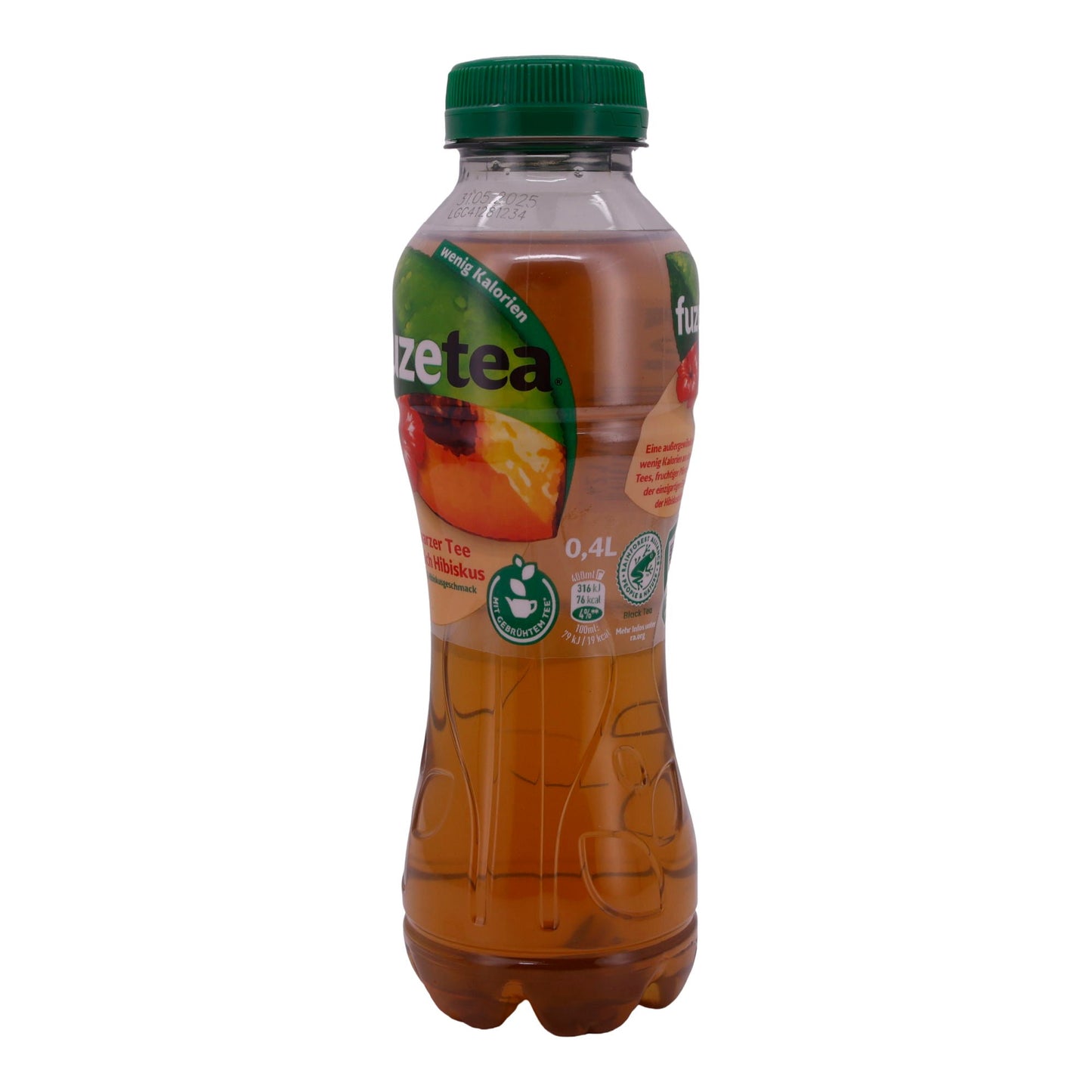 Tè nero Fuze Tea | Pesca Ibisco | A basso contenuto calorico, rinfrescante | 0,4 L