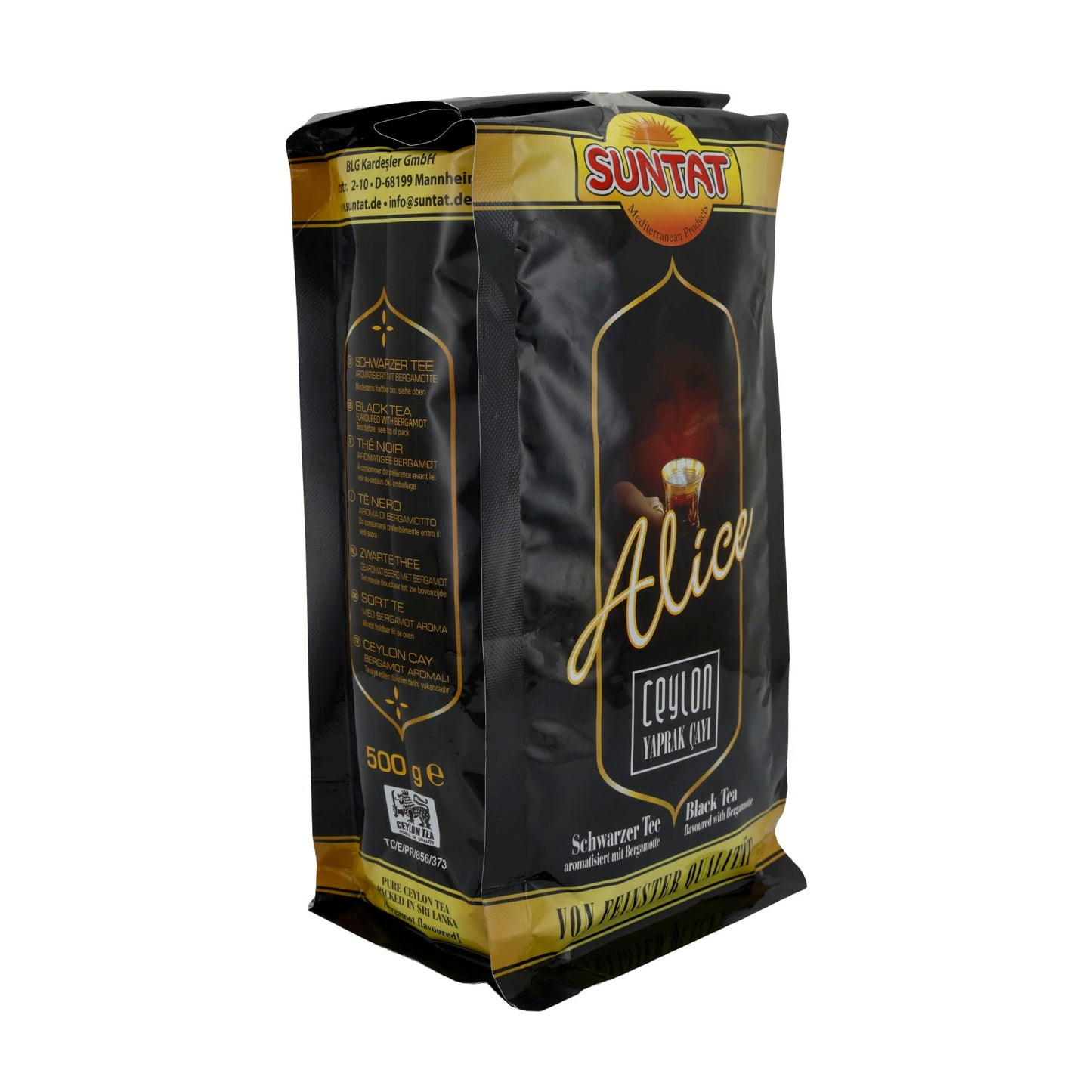 Tè nero Suntat | Alice Ceylon | Fine, con aroma di bergamotto | 500 g
