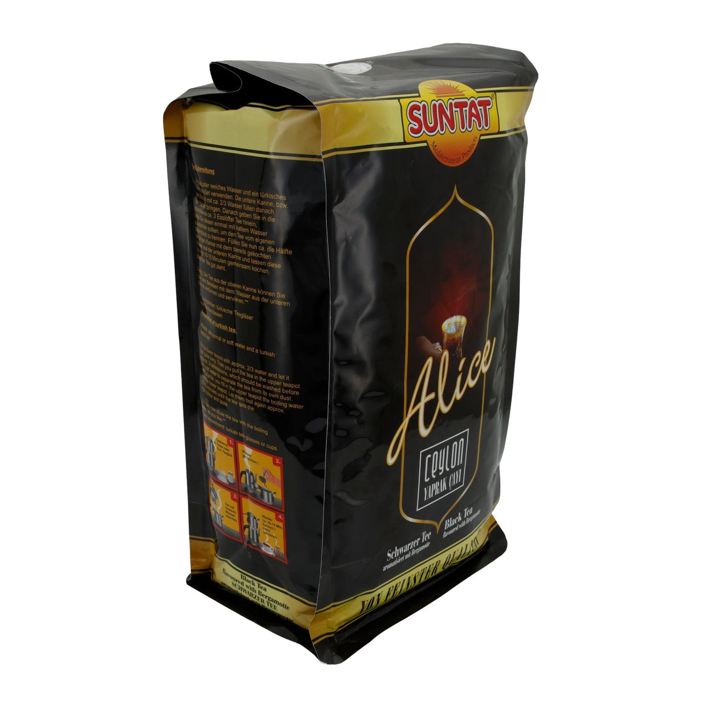 Tè nero Suntat | Alice Ceylon Tee | Aromatizzato con bergamotto | 1000 g