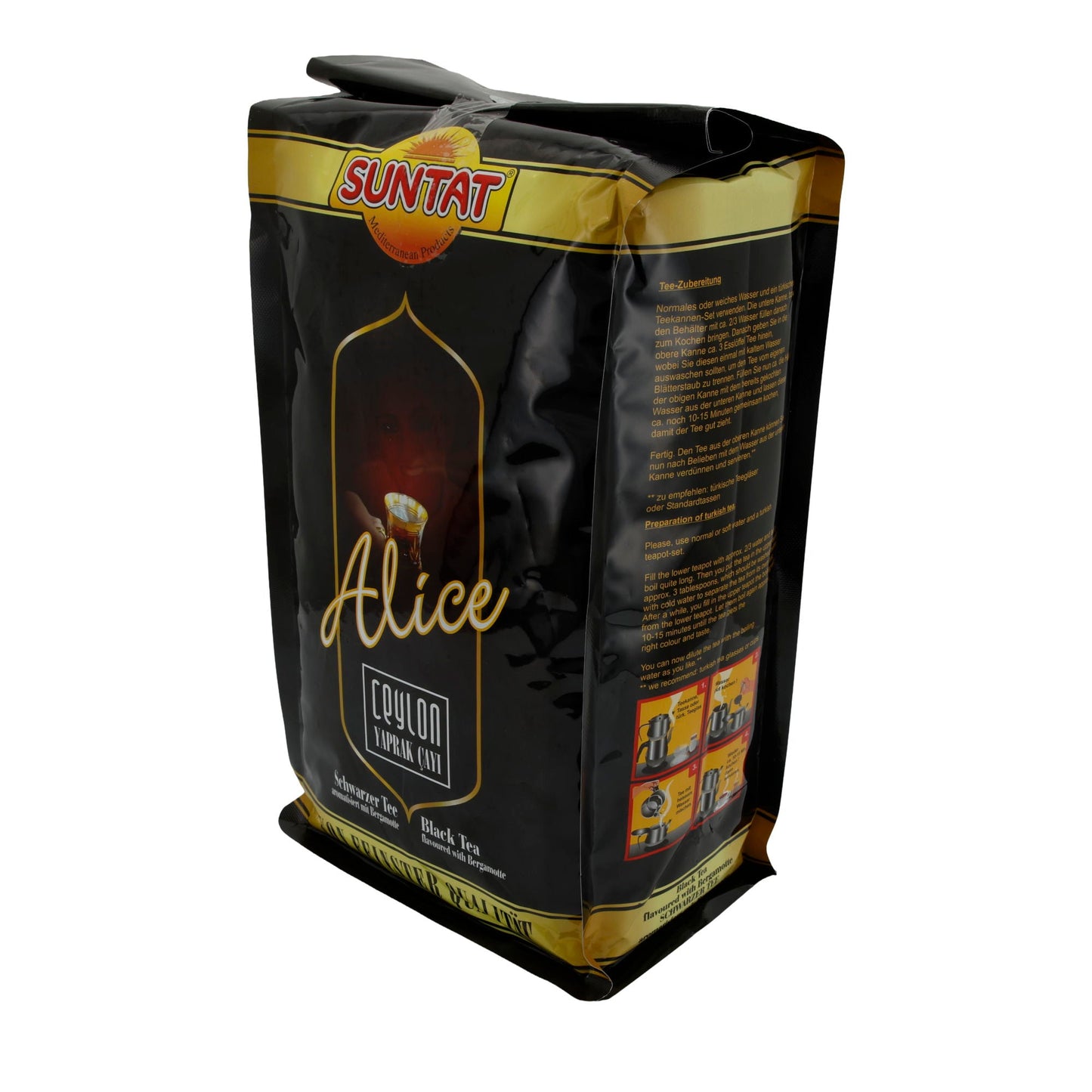 Tè nero Suntat | Alice Ceylon Tee | Aromatizzato con bergamotto | 1000 g