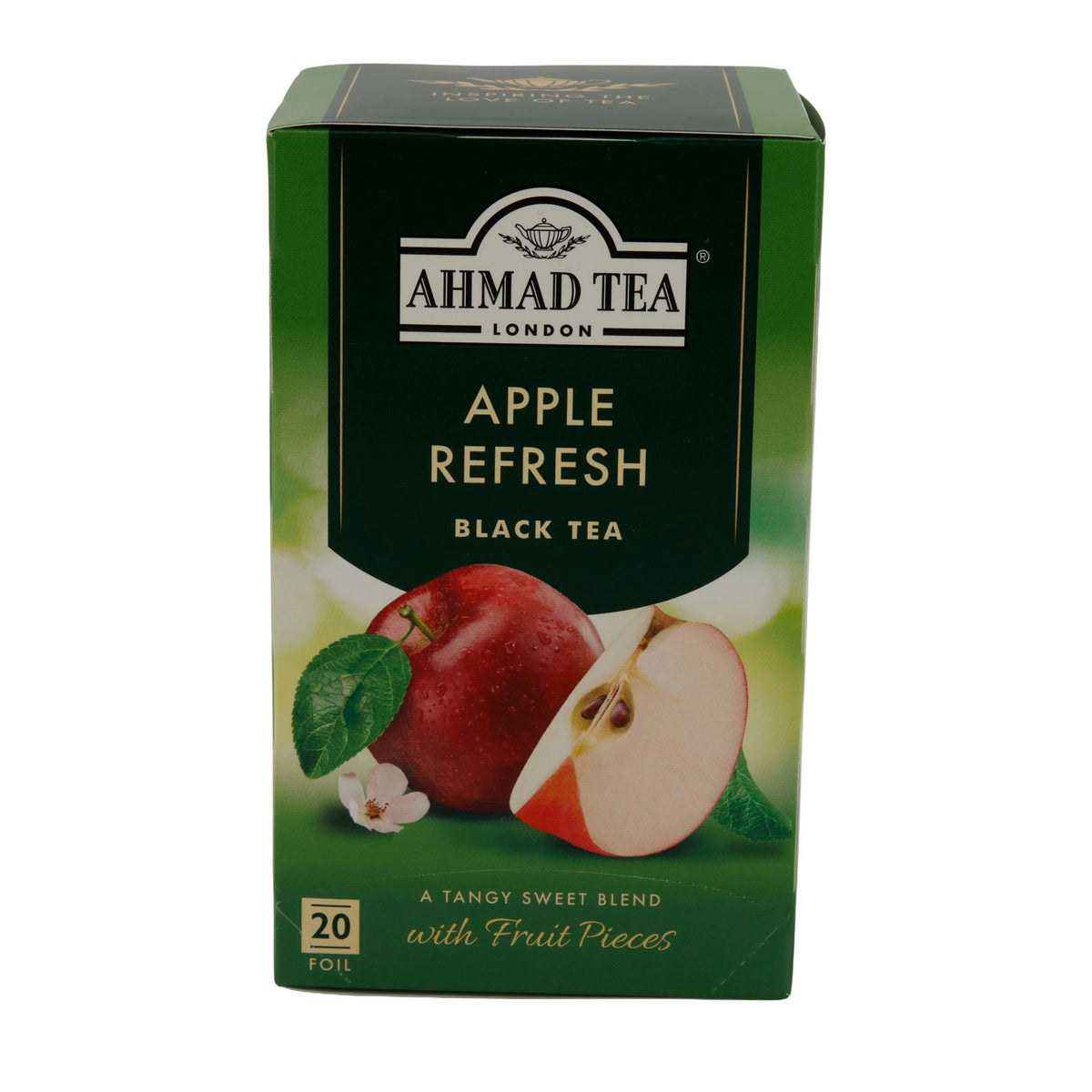 Schwarztee Ahmad Tea | Apple Refresh | Mit Fruchtstücken | 20 Teebeutel