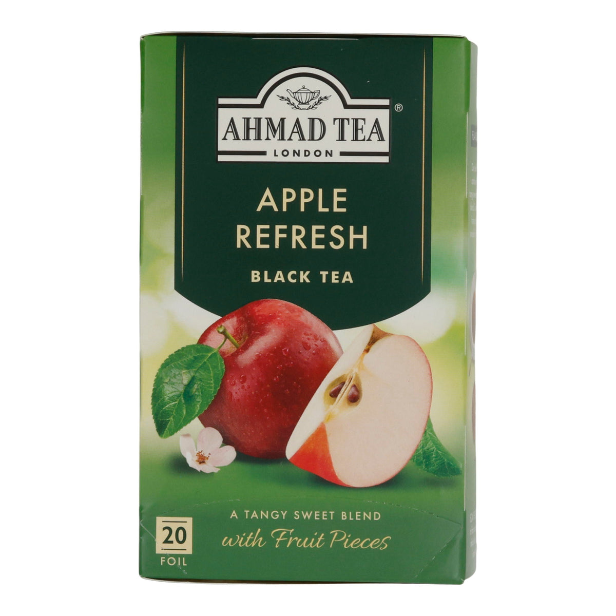 Schwarztee Ahmad Tea | Apple Refresh | Mit Fruchtstücken | 20 Teebeutel