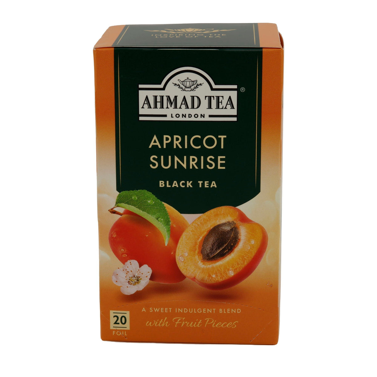 Schwarztee Ahmad Tea | Apricot Sunrise | Mit Aprikosenstücken & Aroma | 20 Teebeutel | 40g AHMAD TEA
