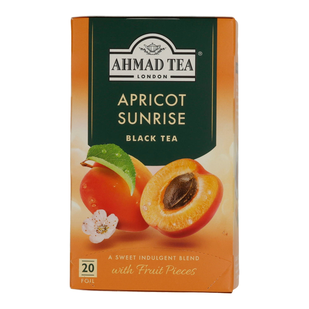 Schwarztee Ahmad Tea | Apricot Sunrise | Mit Aprikosenstücken & Aroma | 20 Teebeutel | 40g AHMAD TEA