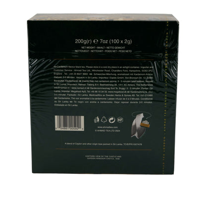 Schwarztee Ahmad Tea | Cardamom Tea | Würzige Schwarztee-Mischung mit Kardamom | 100 Teebeutel | 200g AHMAD TEA
