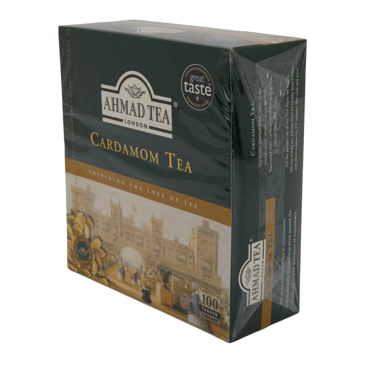 Schwarztee Ahmad Tea | Cardamom Tea | Würzige Schwarztee-Mischung mit Kardamom | 100 Teebeutel | 200g AHMAD TEA