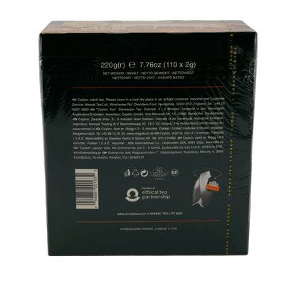 Schwarztee Ahmad Tea | Ceylon Tea | 110 Teebeutel inkl. 10 gratis | Kräftiger Tee aus Sri Lanka | 220g
