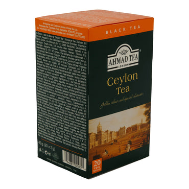 Schwarztee Ahmad Tea | Ceylon Tea | Goldene Farbe & aromatischer Geschmack | 20 Teebeutel | 40g AHMAD TEA