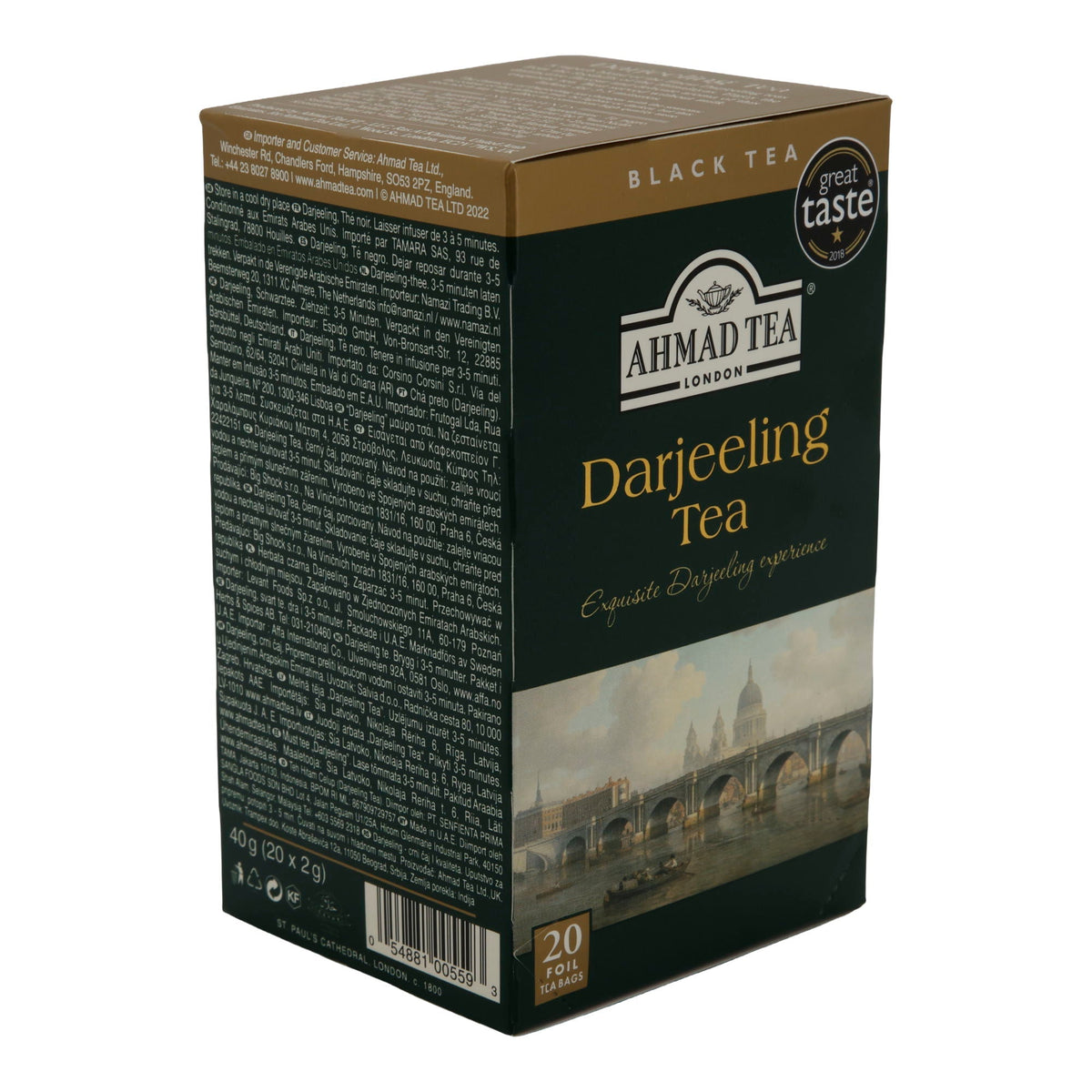 Schwarztee Ahmad Tea | Darjeeling Tea | Reiner Schwarzer Tee aus Darjeeling | 20 Teebeutel AHMAD TEA