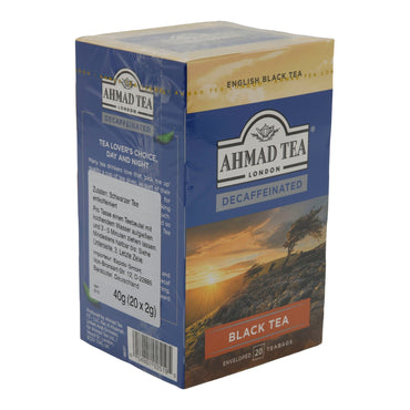 Schwarztee Ahmad Tea | Decaffeinated English Black Tea | Koffeinfrei, 20 Beutel | 40g Espido
