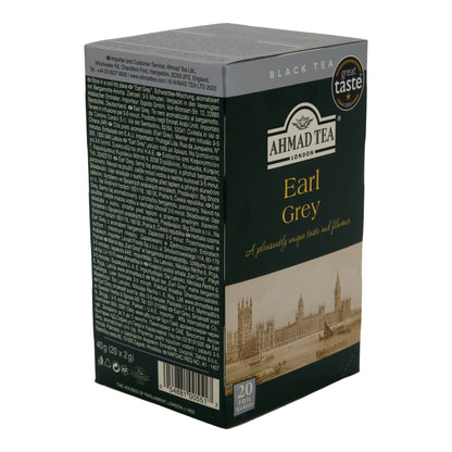 Schwarztee Ahmad Tea | Earl Grey | Klassischer Schwarzer Tee mit Bergamotte-Aroma | 20 Teebeutel