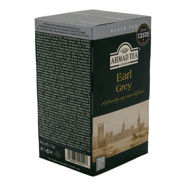 Schwarztee Ahmad Tea | Earl Grey | Klassischer Schwarzer Tee mit Bergamotte-Aroma | 20 Teebeutel AHMAD TEA