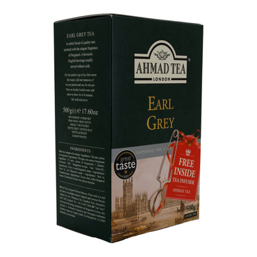 Schwarztee Ahmad Tea | Earl Grey Loose Tea | Loser Tee mit Bergamotte | 500 g inkl. Teesieb AHMAD TEA