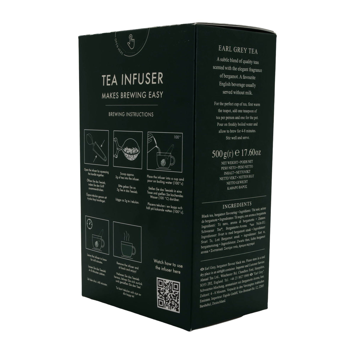 Schwarztee Ahmad Tea | Earl Grey Loose Tea | Loser Tee mit Bergamotte | 500 g inkl. Teesieb AHMAD TEA