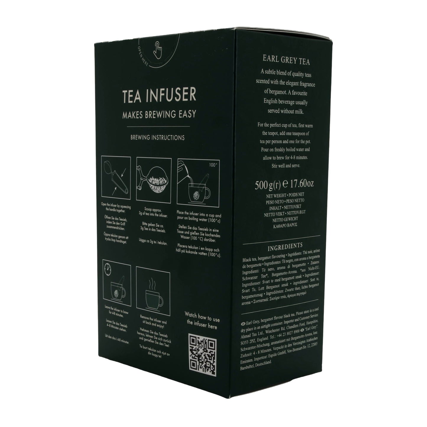 Schwarztee Ahmad Tea | Earl Grey Loose Tea | Loser Tee mit Bergamotte | 500 g inkl. Teesieb