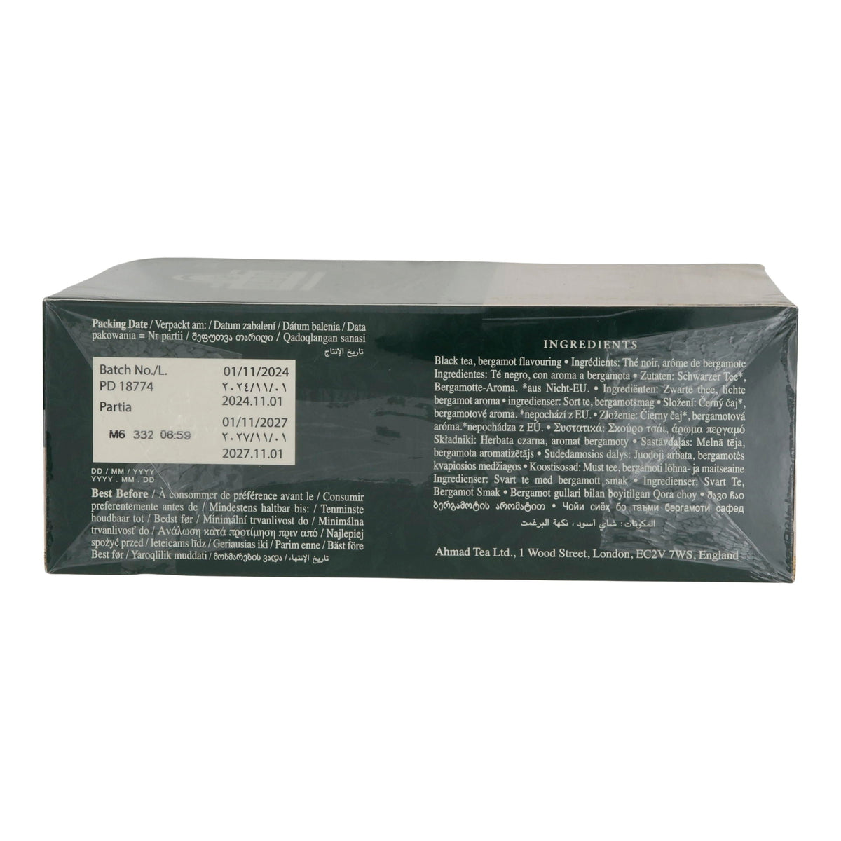 Schwarztee Ahmad Tea | Earl Grey Tea | Mit feiner Bergamotte | 100 Teebeutel | 200g