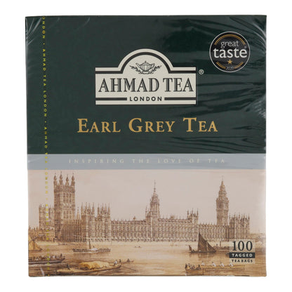 Schwarztee Ahmad Tea | Earl Grey Tea | Mit feiner Bergamotte | 100 Teebeutel | 200g