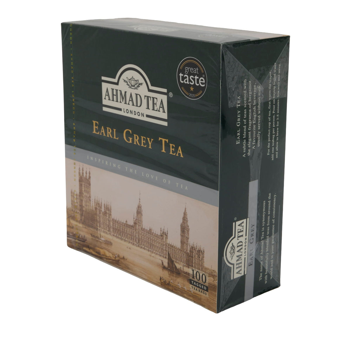 Schwarztee Ahmad Tea | Earl Grey Tea | Mit feiner Bergamotte | 100 Teebeutel | 200g