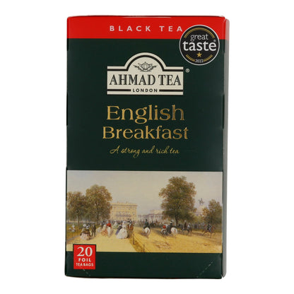 Schwarztee Ahmad Tea | English Breakfast | Klassischer Schwarzer Tee für den Frühstücksgenuss | 20 Teebeutel