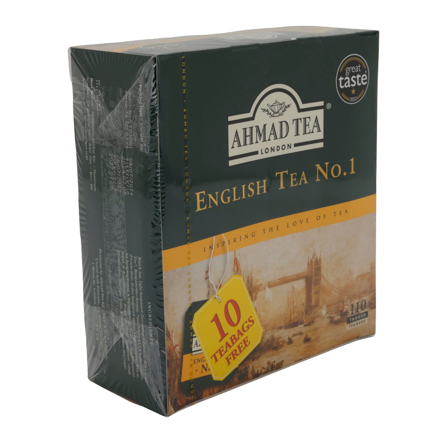 Siyah Çay Ahmad Tea | İngiliz Çayı No.1 | Bergamot Aromalı | 110 Poşet Çay