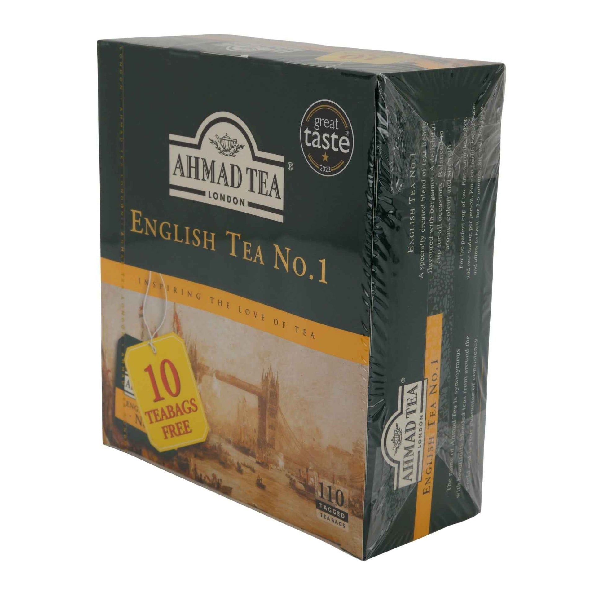 Schwarztee Ahmad Tea | English Tea No.1 | Mit Bergamotte-Aroma | 110 Teebeutel