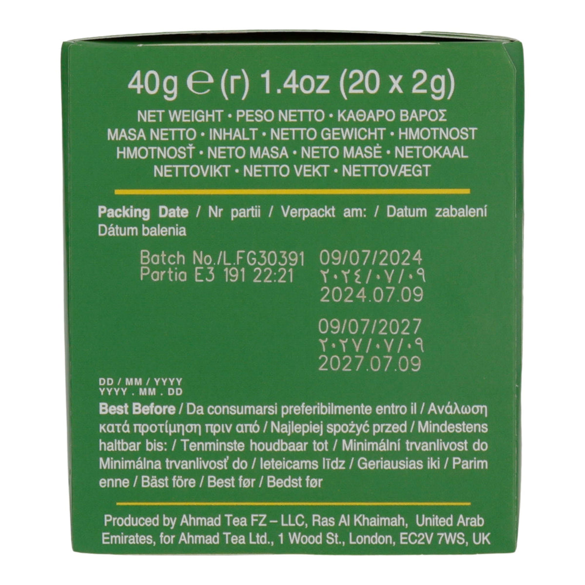 Schwarztee Ahmad Tea | Lemon & Lime Twist | Zitrus-Aroma mit Fruchtstücken | 20 Teebeutel | 40g