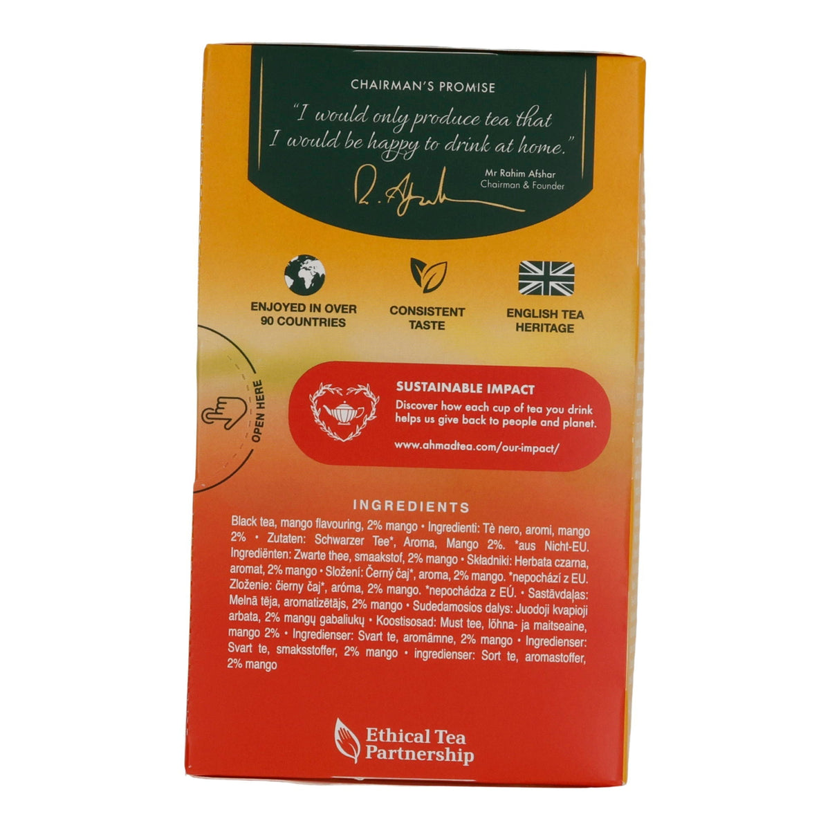 Schwarztee Ahmad Tea | Mango Magic | Mit Mango & tropischem Aroma | 20 Teebeutel | 40g AHMAD TEA