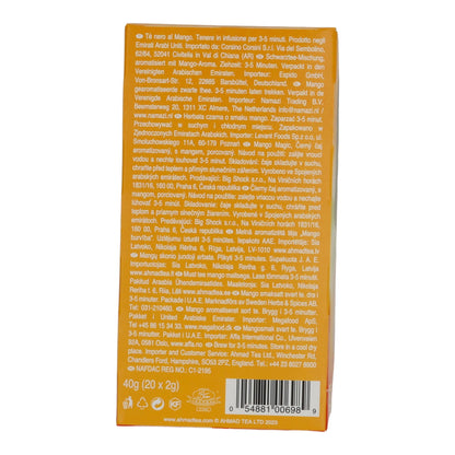 6x20 Aluminum Tea Bags Mango Magic, Ahmad Tea