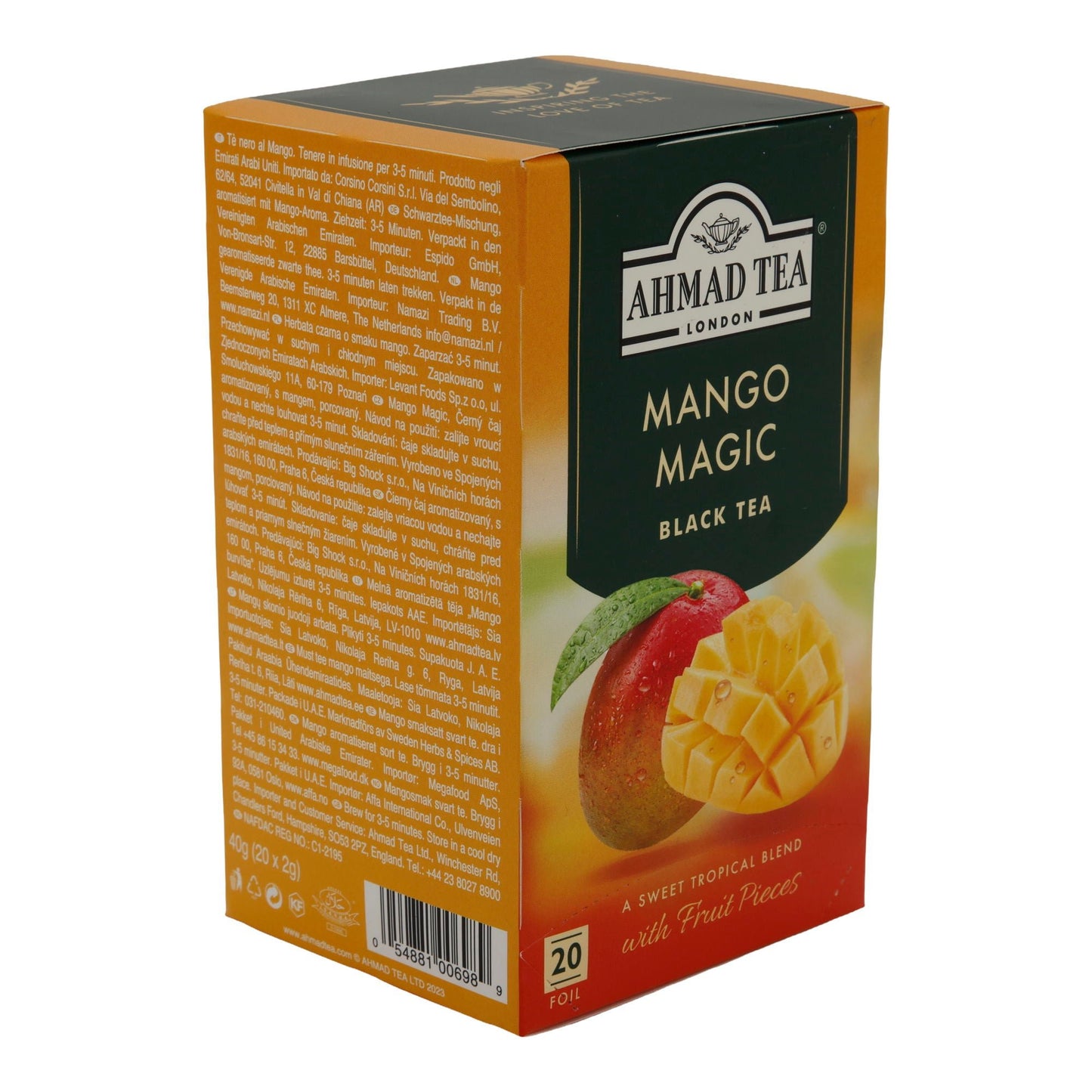 6x20 Aluminum Tea Bags Mango Magic, Ahmad Tea