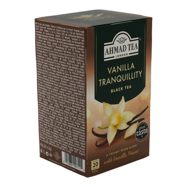 Schwarztee Ahmad Tea | Vanilla Tranquillity | Aromatisierter Schwarzer Tee mit echter Vanille | 20 Teebeutel AHMAD TEA