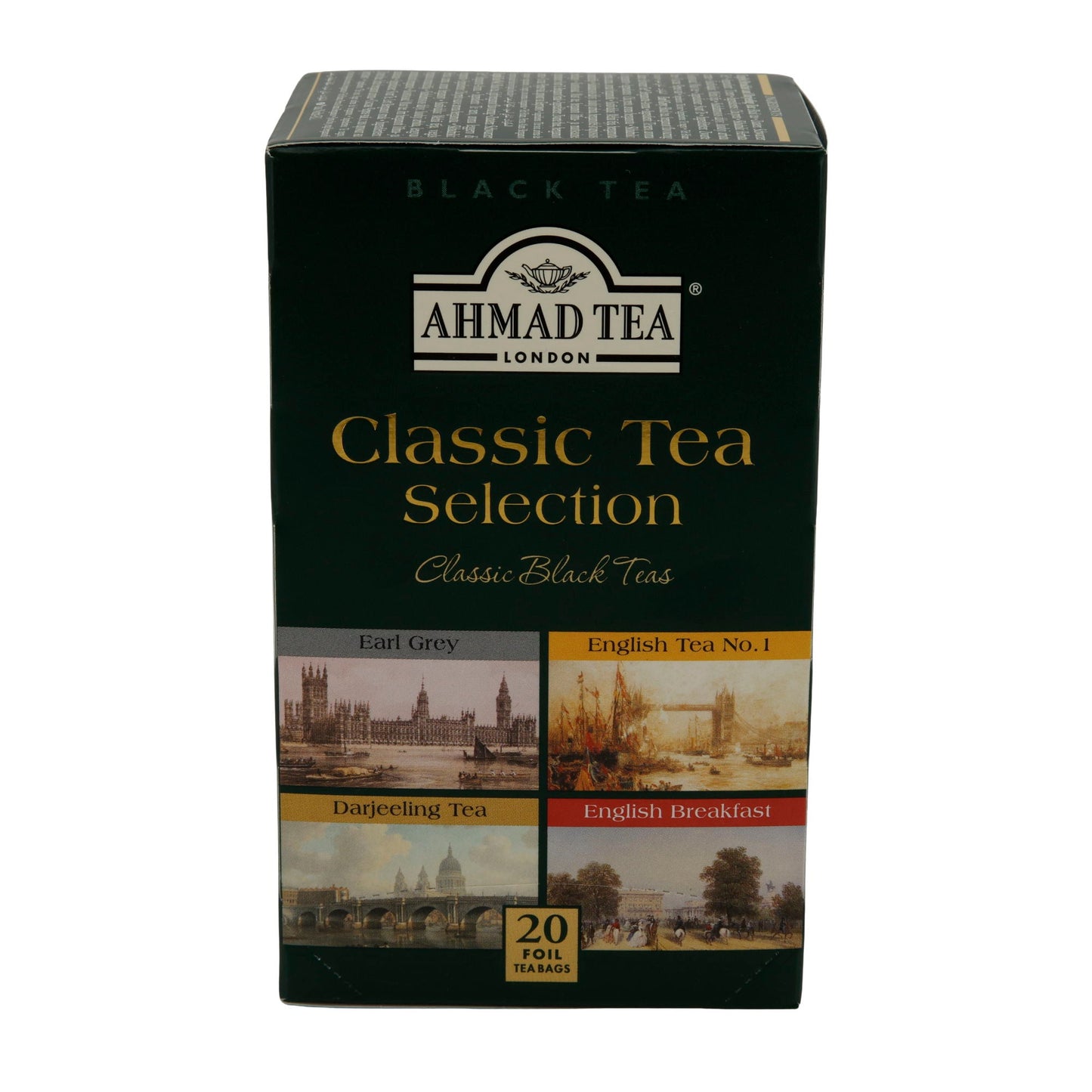 Schwarztee-Auswahl Ahmad Tea | Classic Tea Selection | 4 Sorten – 20 Teebeutel | English Breakfast, Darjeeling, Earl Grey, Tea No. 1